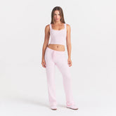 COTTON JERSEY STRAIGHT LEG PANT | CHERRY BLOSSOM ON A MODEL FRONT VIEW @ | FOCUS: 0.0, 1.0, 0.9