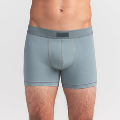 SKIMS COTTON MENS 3" BOXER BRIEF 3-PACK | VERDANT MULTI ON A MODEL FRONT VIEW @ | FOCUS: 0.0, 1.0, 0.9