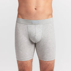 SKIMS COTTON MENS 5" BOXER BRIEF 3-PACK | VERDANT MULTI ON A MODEL FRONT VIEW @ | FOCUS: 0.0, 1.0, 0.9