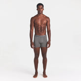 SKIMS STRETCH MENS 3" BOXER BRIEF | GUNMETAL ON A MODEL FRONT VIEW @ | FOCUS: 0.0, 1.0, 0.9