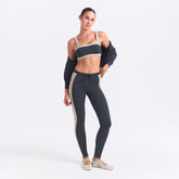 NikeSKIMS MATTE AND SHINE 26" LEGGING | DEEP ROYAL/STONE ON A MODEL FRONT VIEW @ | FOCUS: 0.0, 1.0, 0.9
