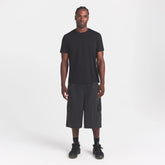 WOVEN MENS RELAXED CARGO SHORT | ONYX ON A MODEL FRONT VIEW @ | FOCUS: 0.0, 1.0, 0.9