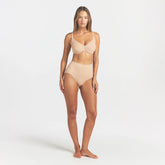 SMOOTHING INTIMATES UNLINED MINIMIZER BRA | CLAY ON A MODEL FRONT VIEW @ | FOCUS: 0.0, 1.0, 0.9