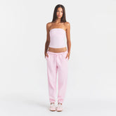 COTTON FLEECE CLASSIC JOGGER | CHERRY BLOSSOM ON A MODEL FRONT VIEW @ | FOCUS: 0.0, 1.0, 0.9