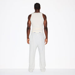 FLEECE LOUNGE MENS CLASSIC STRAIGHT LEG PANT | LIGHT HEATHER GREY ON A MODEL FRONT VIEW @ | FOCUS: 0.0, 1.0, 0.9