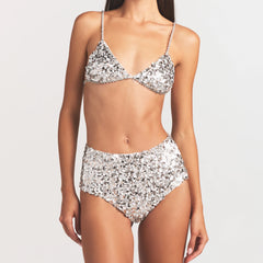 NOVELTY INTIMATES SEQUIN BRALETTE AND HIPSTER SET | SNOW ON A MODEL SIDE VIEW @ | FOCUS: 0.0, 1.0, 0.9