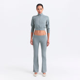 NikeSKIMS AIRY STRAIGHT LEG PANT | WASHED PACIFIC ON A MODEL FRONT VIEW @ | FOCUS: 0.0, 1.0, 0.9