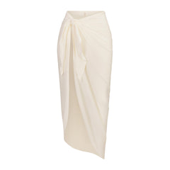 COTTON JERSEY COVER-UPS TIE SARONG | EGRET LAYS FLAT ON A WHITE BACKGROUND | FLT