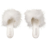 FEATHER KITTEN HEEL | IVORY ADDITIONAL FABRIC DETAILS