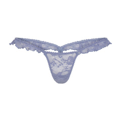 STRETCH LACE BUTTERFLY THONG | SLATE FLAT ON A WHITE BACKGROUND | FOCUS: 0.0, 1.0, 0.9