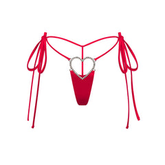 NOVELTY INTIMATES HEART CHARM STRING THONG | RUBY FLAT ON A WHITE BACKGROUND @ | FOCUS: 0.0, 1.0, 0.9
