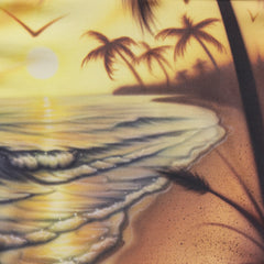 COTTON JERSEY COVER-UPS TUBE DRESS | AIRBRUSH BEACH SCENE ON A MODEL FRONT VIEW @ | FOCUS: 0.0, 1.0, 0.9
