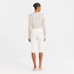 SLINKY KNIT CARDIGAN | BUFF ON A MODEL FRONT VIEW @ | FOCUS: 0.0, 1.0, 0.9