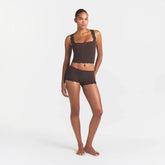 FITS EVERYBODY LACE TANK | ESPRESSO ON A MODEL | FOCUS: 0.0, 1.0, 0.9