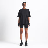 NikeSKIMS AIRY OVERSIZED TEE | OBSIDIAN ON A MODEL FRONT VIEW @ | FOCUS: 0.0, 1.0, 0.9