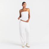 COTTON JERSEY TUBE TOP | MARBLE ON A MODEL FRONT VIEW @ | FOCUS: 0.0, 1.0, 0.9
