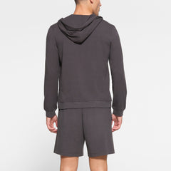 JERSEY LOUNGE MENS ZIP UP HOODIE | ASH MODEL BACK