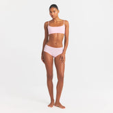 EVERYDAY COTTON HIGH-WAISTED BRIEF | PEONY ON A MODEL FRONT VIEW @ | FOCUS: 0.0, 1.0, 0.9
