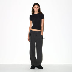 OUTDOOR FLEECE STRAIGHT LEG PANT | ASH ON A MODEL FRONT VIEW @ | FOCUS: 0.0, 1.0, 0.9