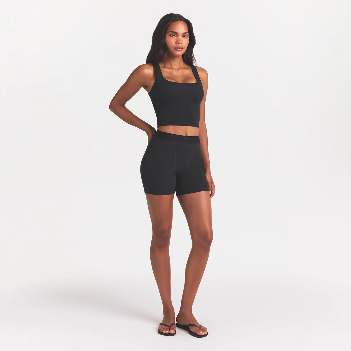 COTTON RIB TANK | SOOT ON A MODEL SIDE VIEW @ | FOCUS: 0.0, 1.0, 0.9