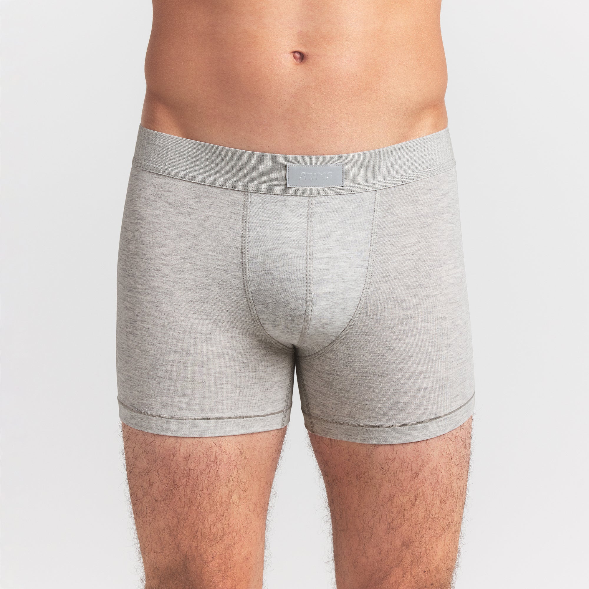 SKIMS COTTON MENS 3" BOXER BRIEF 5-PACK | VERDANT SKY MULTI ON A MODEL FRONT VIEW @ | FOCUS: 0.0, 1.0, 0.9
