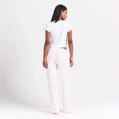 LOGO POINTELLE STRAIGHT LEG PANT | SNOW LACE HEARTS ON A MODEL FRONT VIEW @ | FOCUS: 0.0, 1.0, 0.9