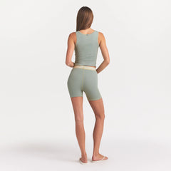 COTTON RIB BOXER | MINERAL ON A MODEL BACK VIEW