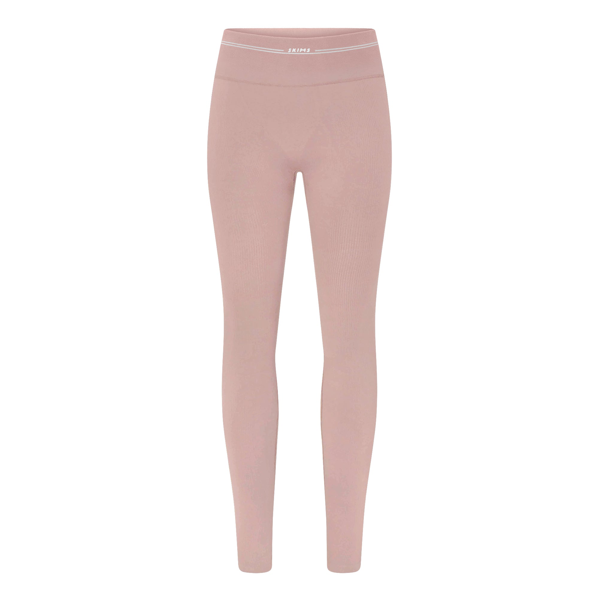 NikeSKIMS RIBBED SEAMLESS 26" LEGGING | HIMALAYAN/ECRU FLAT ON A WHITE BACKGROUND | FLT