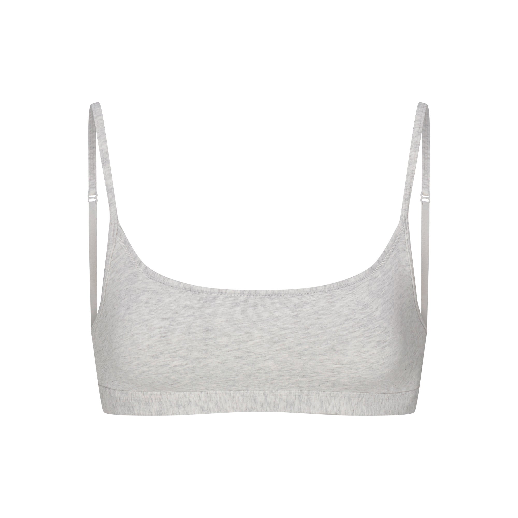 EVERYDAY COTTON SCOOP BRALETTE | LIGHT HEATHER GREY FLAT ON A WHITE BACKGROUND | FLT