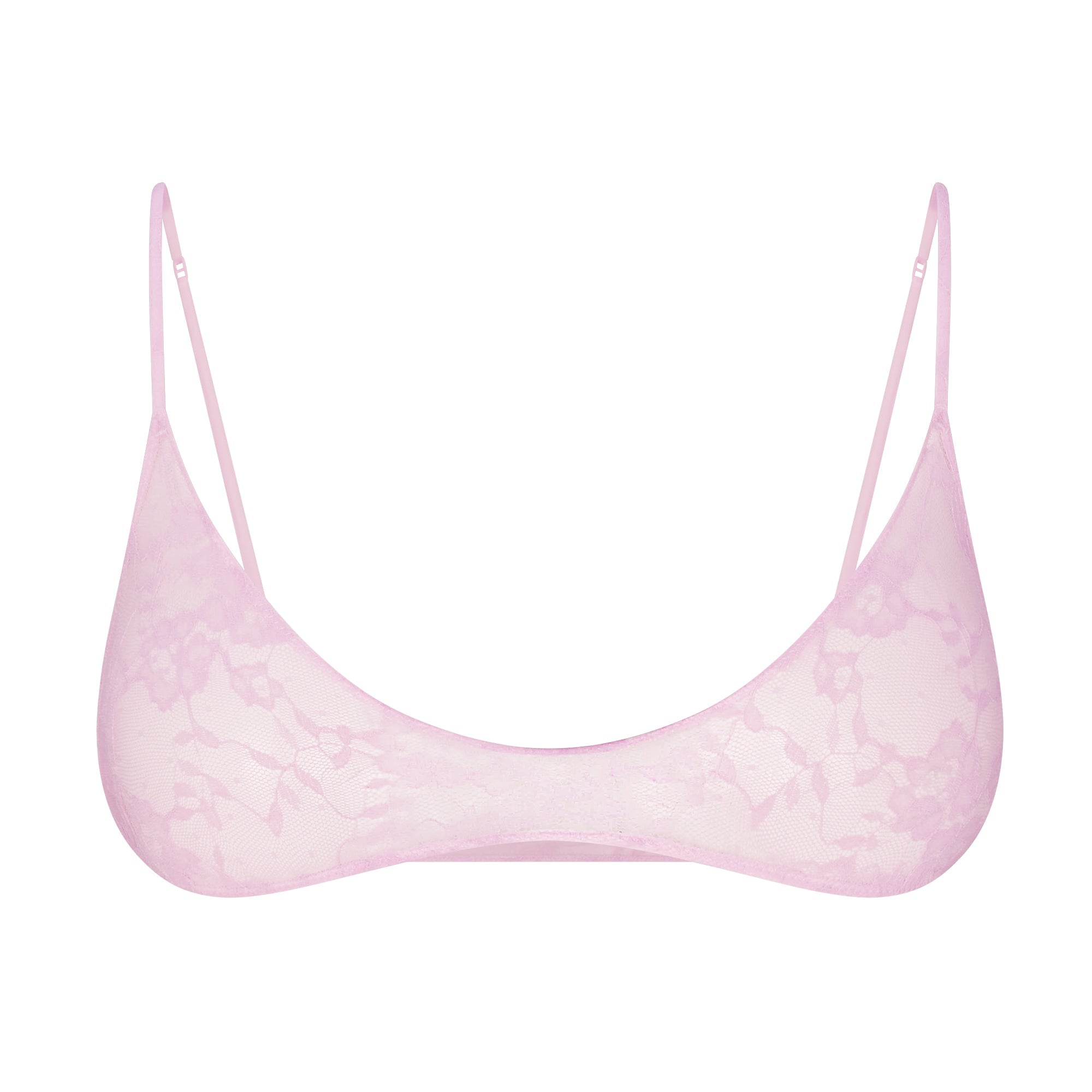 STRETCH LACE SKIMPY SCOOP BRALETTE | BABY PINK FLAT ON A WHITE BACKGROUND | FLT