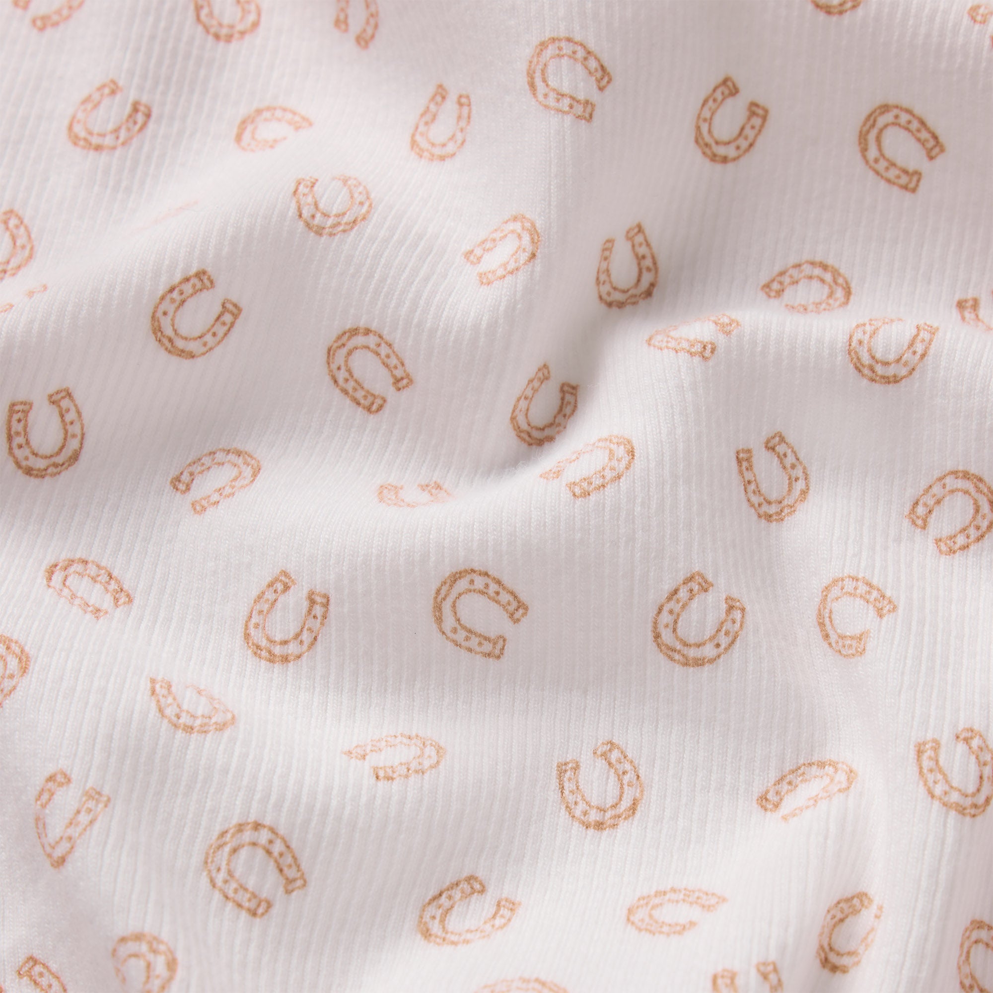 COTTON RIB T-SHIRT | OCHRE HORSESHOE PRINT ADDITIONAL FABRIC DETAILS