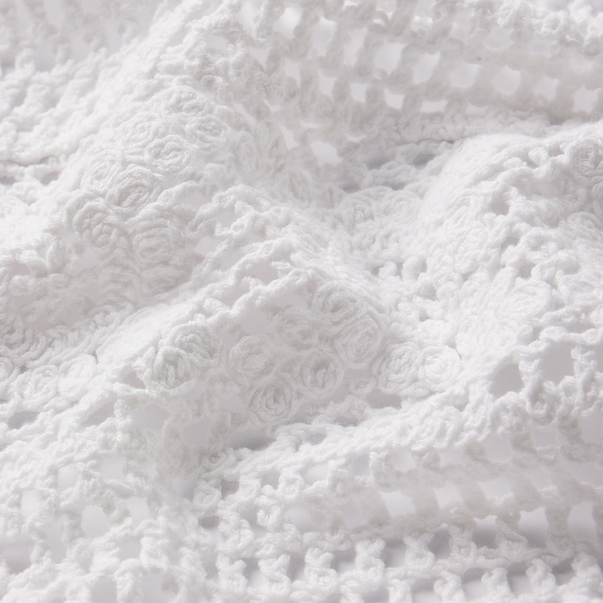CROCHET COVER-UPS CROPPED CARDIGAN | SNOW ADDITIONAL FABRIC DETAILS