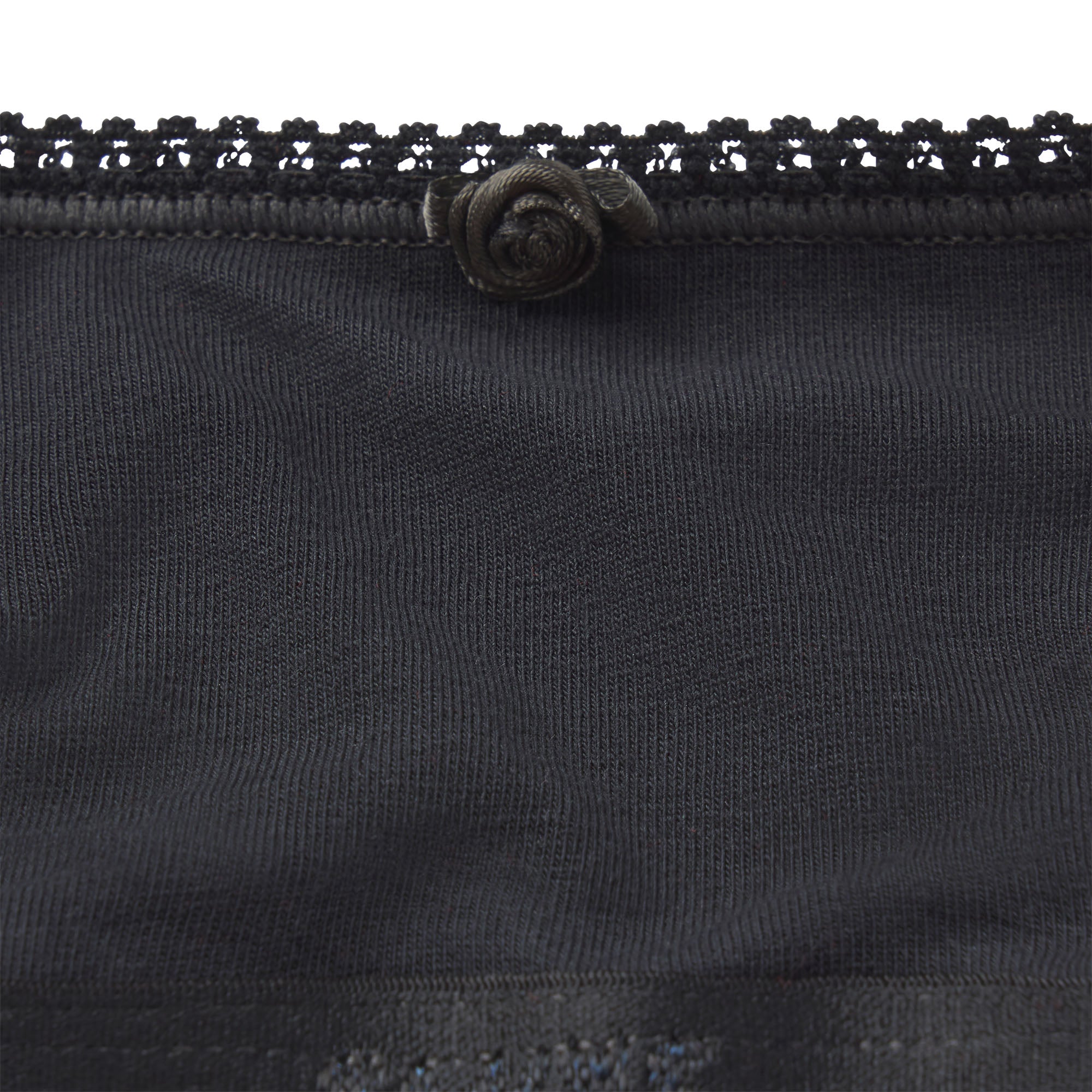 LIGHTWEIGHT COTTON LOGO PICOT SCOOP BRALETTE | SOOT TONAL ADDITIONAL FABRIC DETAILS