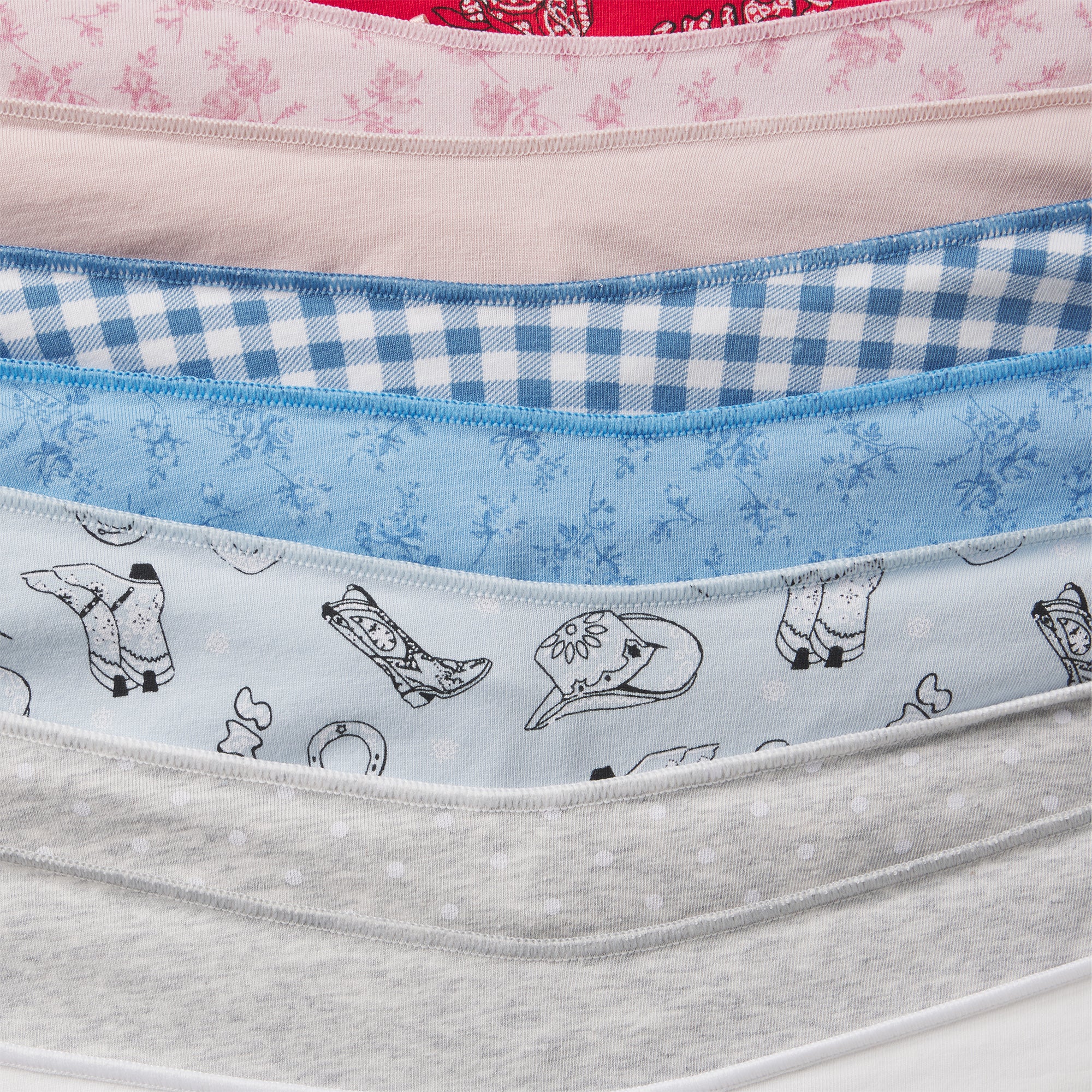 LIGHTWEIGHT COTTON RUCHED BACK HIPSTER 10-PACK | DAINTY FLORAL MULTI ADDITIONAL FABRIC DETAILS