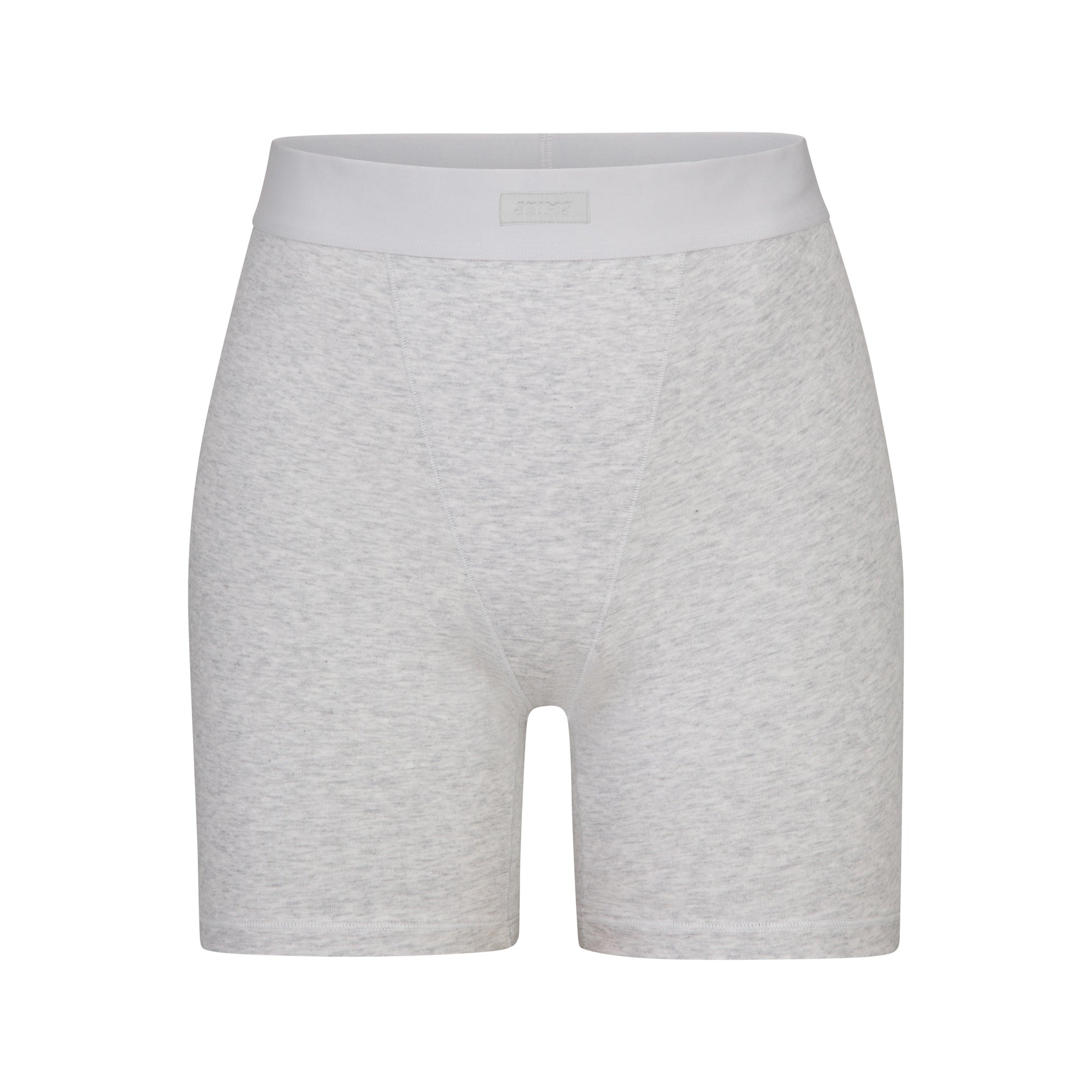 BOYFRIEND BOXER | LIGHT HEATHER GREY (BOXERS, BOTTOMS) LAYS FLAT ON A WHITE BACKGROUND | FLT
