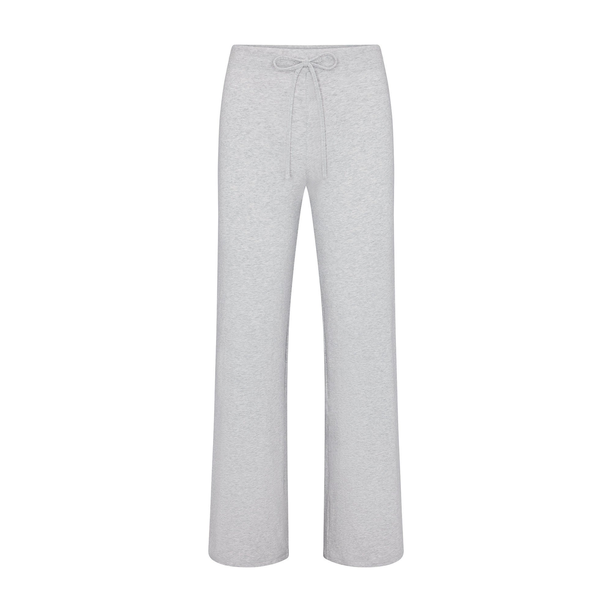 COTTON JERSEY STRAIGHT LEG PANT LAYS FLAT ON A WHITE BACKGROUND | FLT
