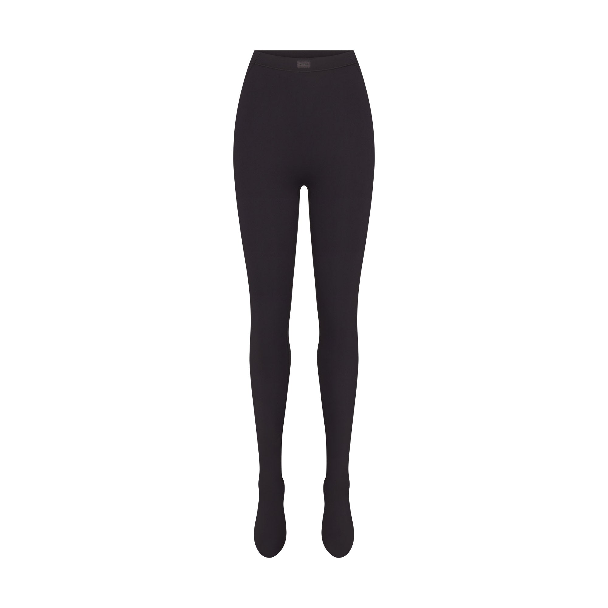 NikeSKIMS MATTE FOOTSIE GRIP LEGGING | OBSIDIAN FLAT ON A WHITE BACKGROUND | FLT