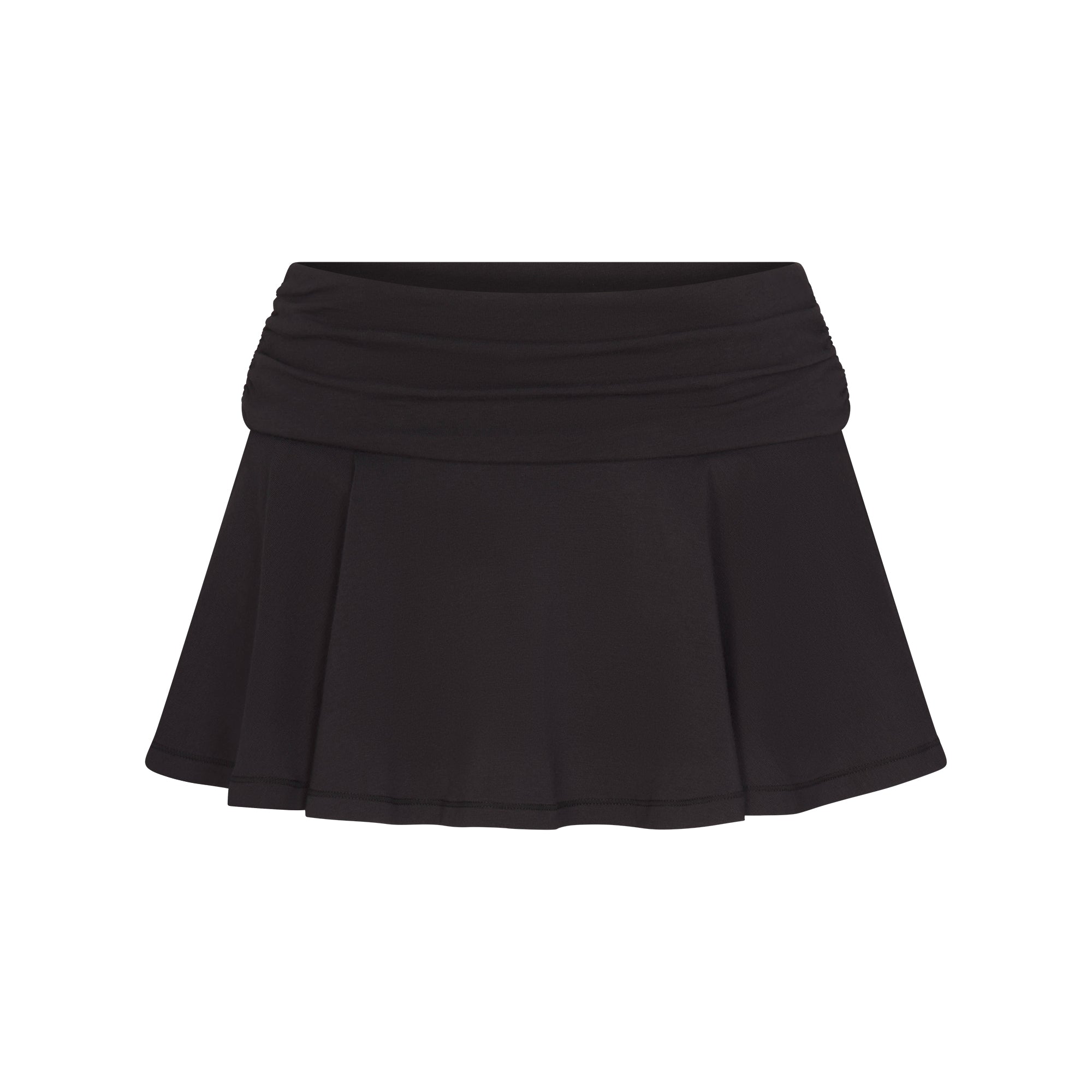COTTON JERSEY FOLDOVER MINI SKORT | SOOT FLAT ON A WHITE BACKGROUND | FLT