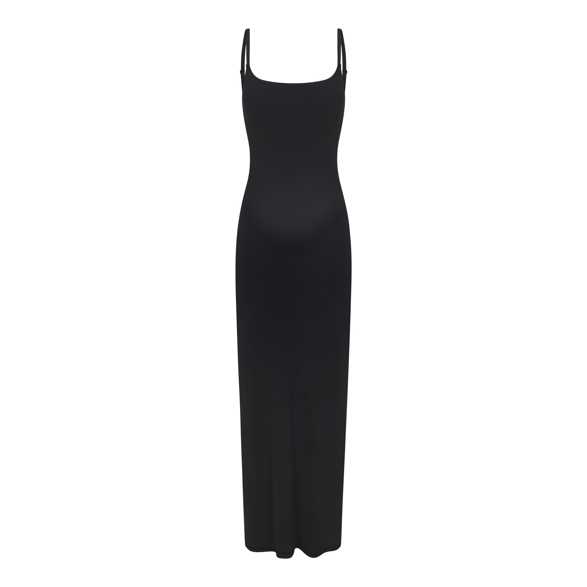 FITS EVERYBODY MATERNITY LONG SLIP DRESS | ONYX (LONG DRESSES) LAYS FLAT ON A WHITE BACKGROUND | FLT