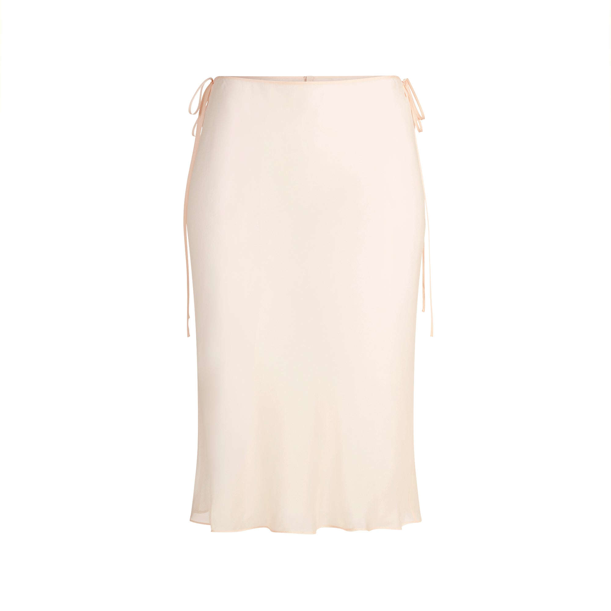 SKIMS ROMANCE MIDI SKIRT | PRIMROSE FLAT ON A WHITE BACKGROUND | FLT