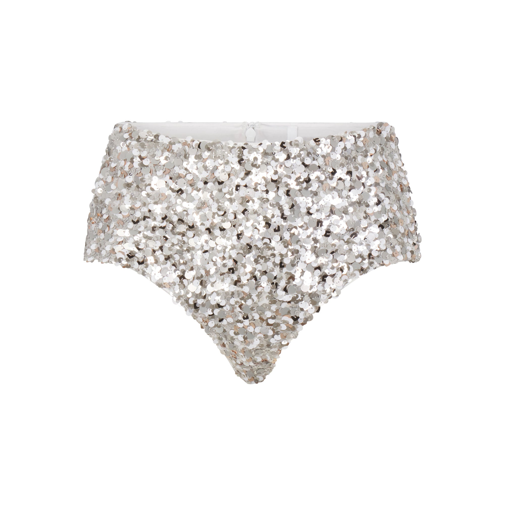 NOVELTY INTIMATES SEQUIN BRALETTE AND HIPSTER SET | SNOW FLAT ON A WHITE BACKGROUND | FLT