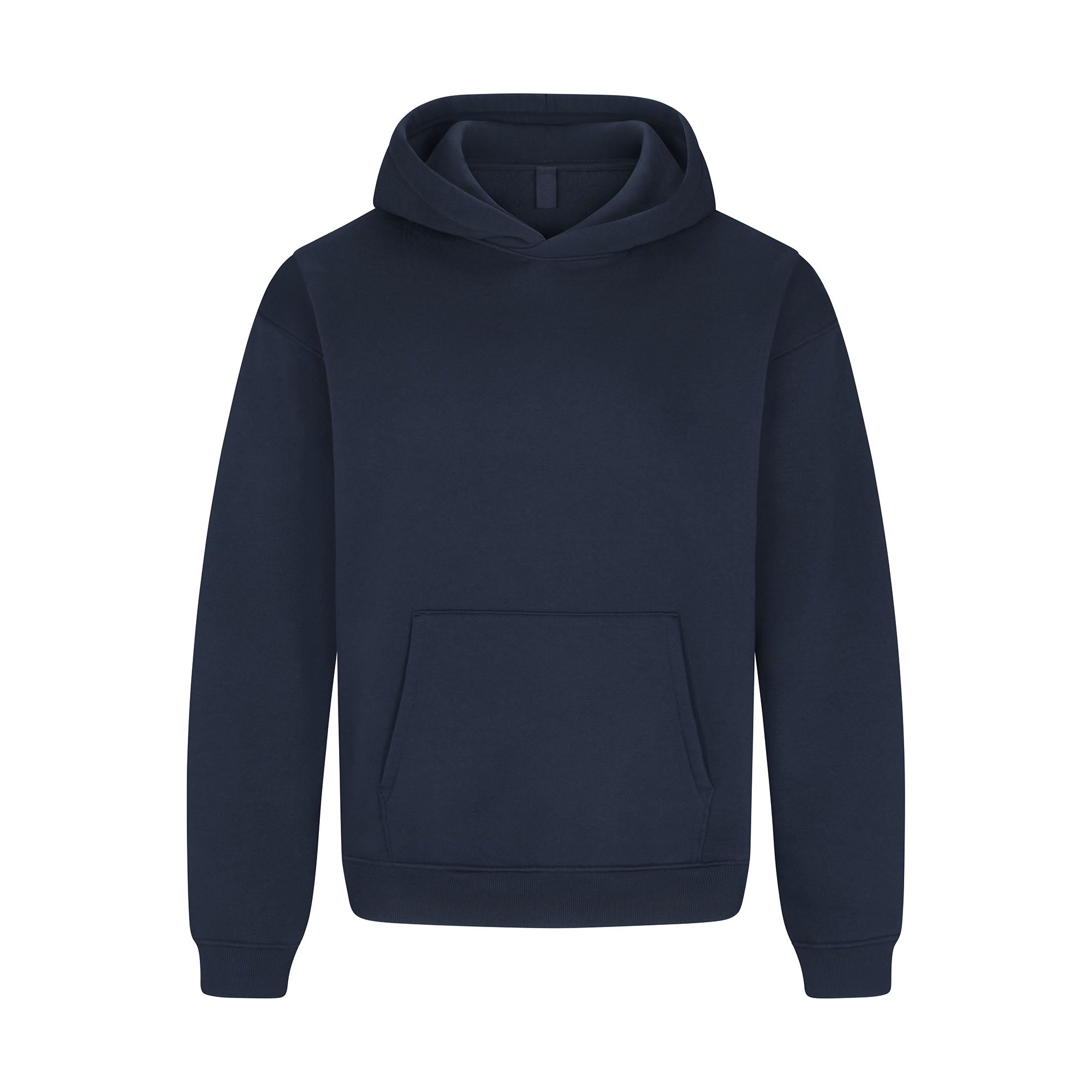 FLEECE LOUNGE MENS RELAXED HOODIE | NAVYFLAT ON A WHITE BACKGROUND | FLT
