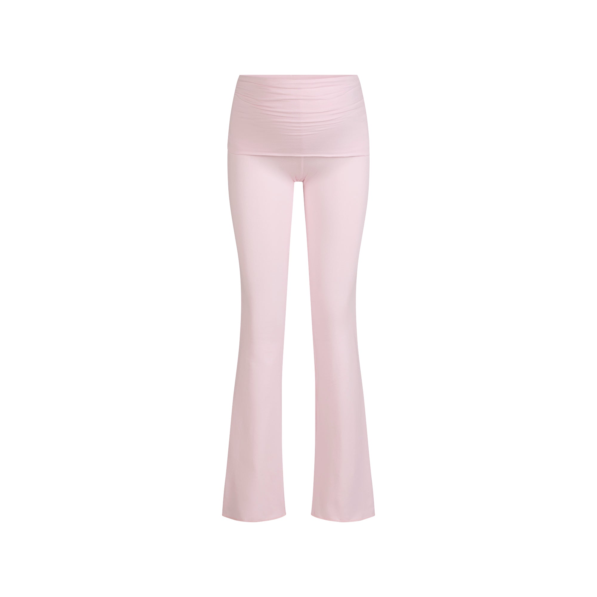 COTTON JERSEY MATERNITY FOLDOVER PANT | CHERRY BLOSSOM FLAT ON A WHITE BACKGROUND | FLT