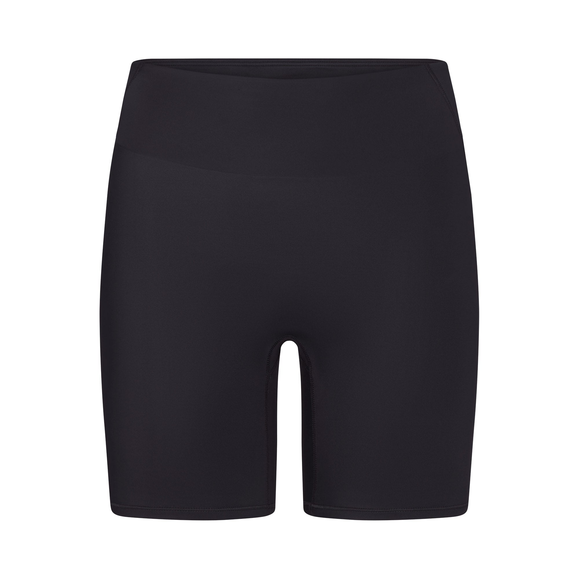 NikeSKIMS SHINE BONDED WAIST 5" BIKER SHORT | OBSIDIAN FLAT ON A WHITE BACKGROUND | FLT
