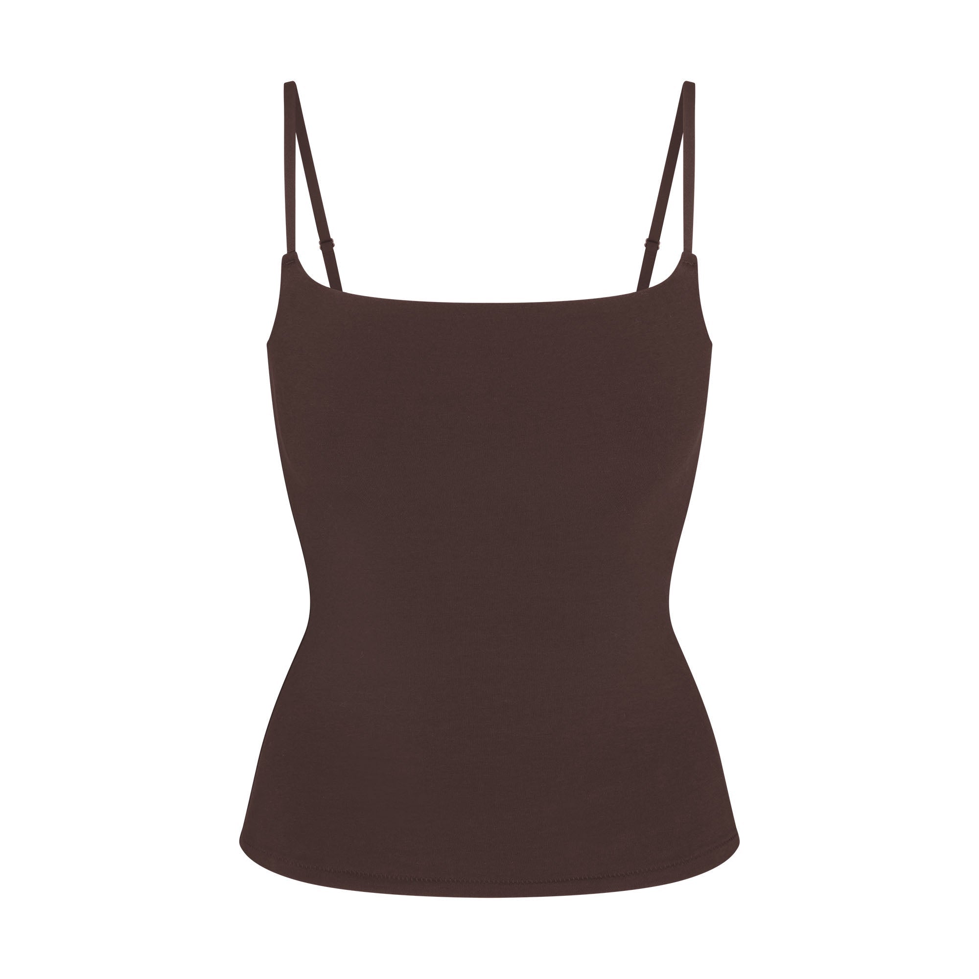 COTTON JERSEY CAMI | ESPRESSO FLAT ON A WHITE BACKGROUND | FLT