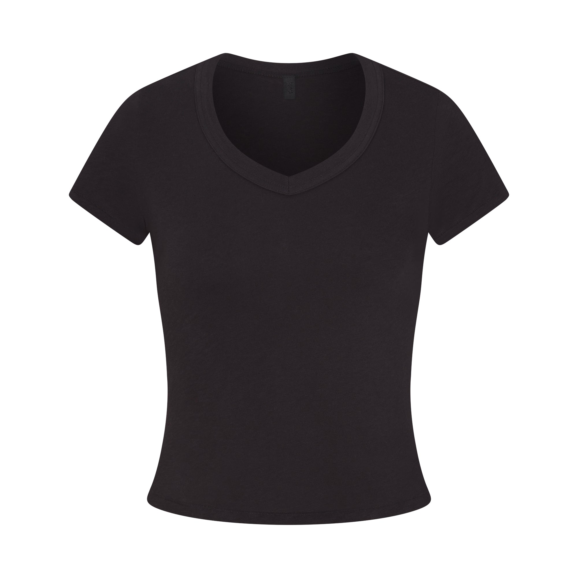 WORN IN JERSEY BABY V NECK TEE | WASHED ONYX FLAT ON A WHITE BACKGROUND | FLT