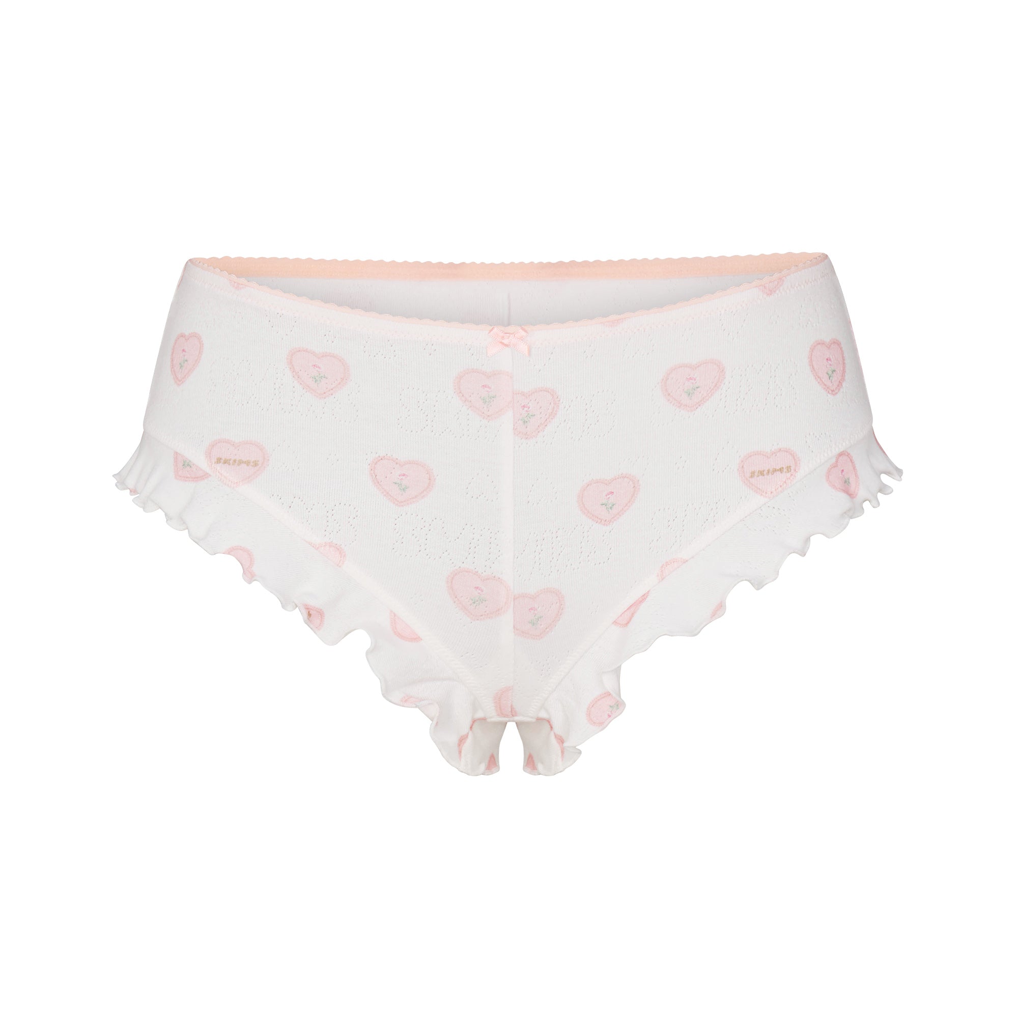 LOGO POINTELLE CAMI SLEEP SET | SNOW LACE HEARTS FLAT ON A WHITE BACKGROUND | FLT