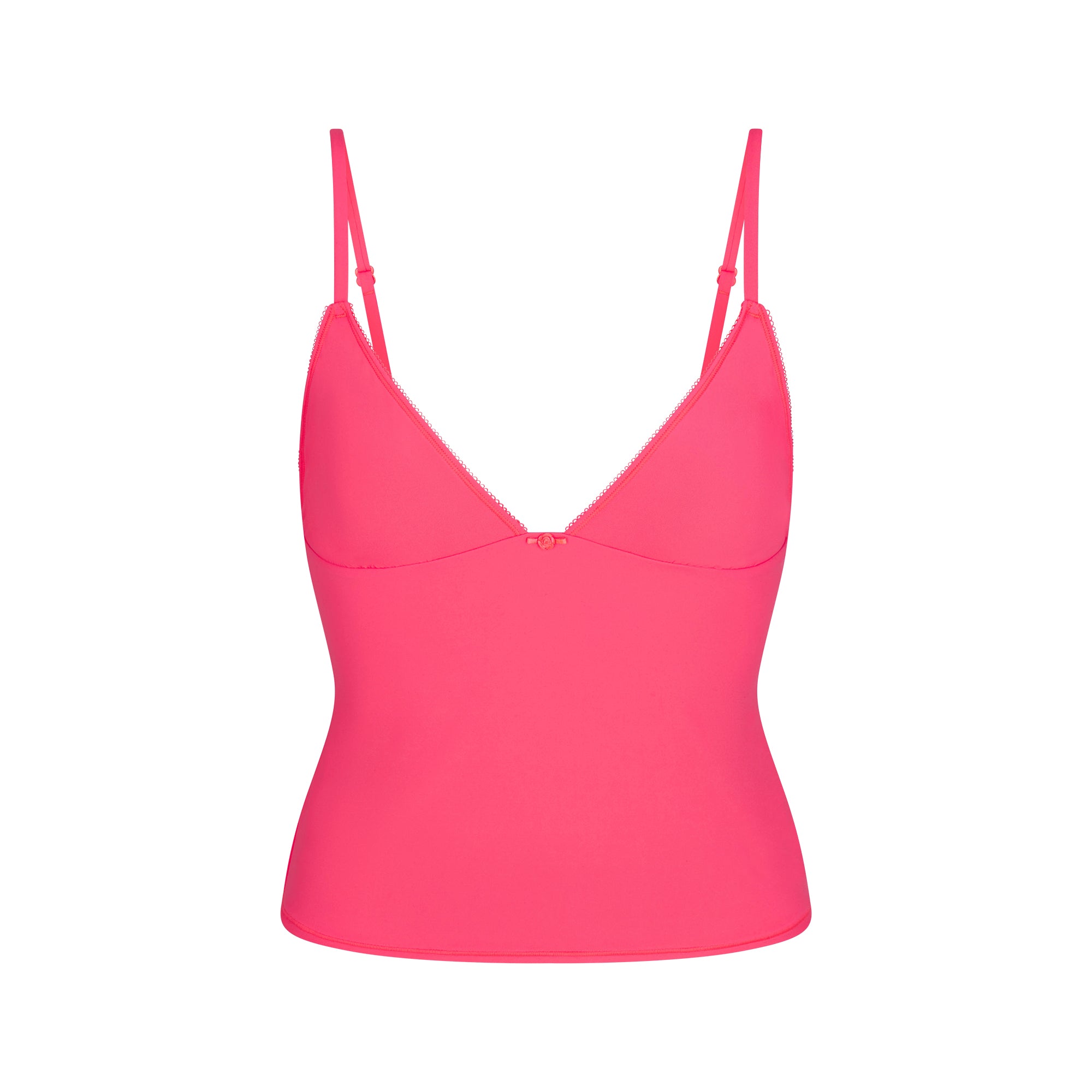 FITS EVERYBODY PICOT CAMI AND BOY SHORT SET | ULTRA PINK FLAT ON A WHITE BACKGROUND | FLT