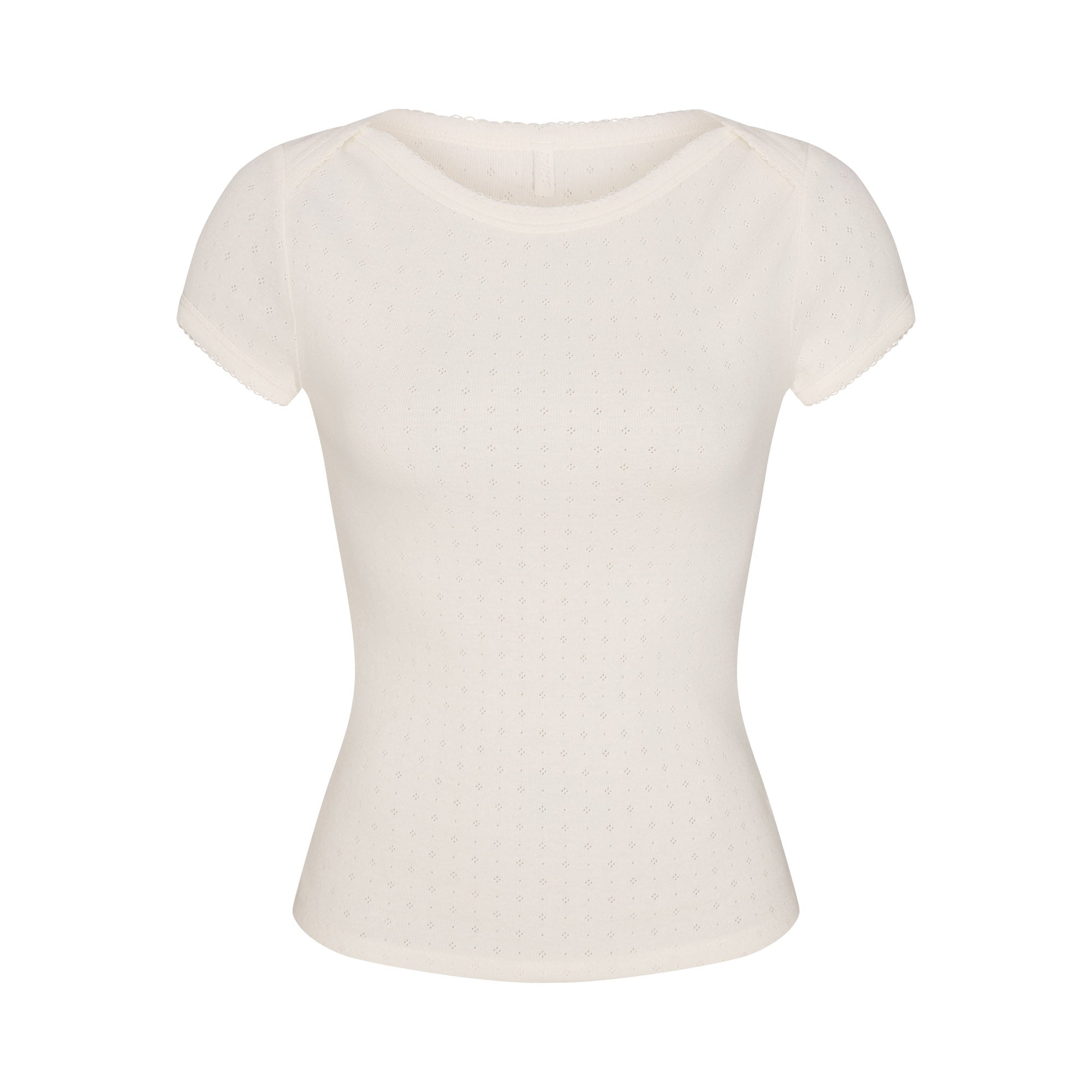 HEAVY POINTELLE BOATNECK TEE | MARBLE FLAT ON A WHITE BACKGROUND | FLT