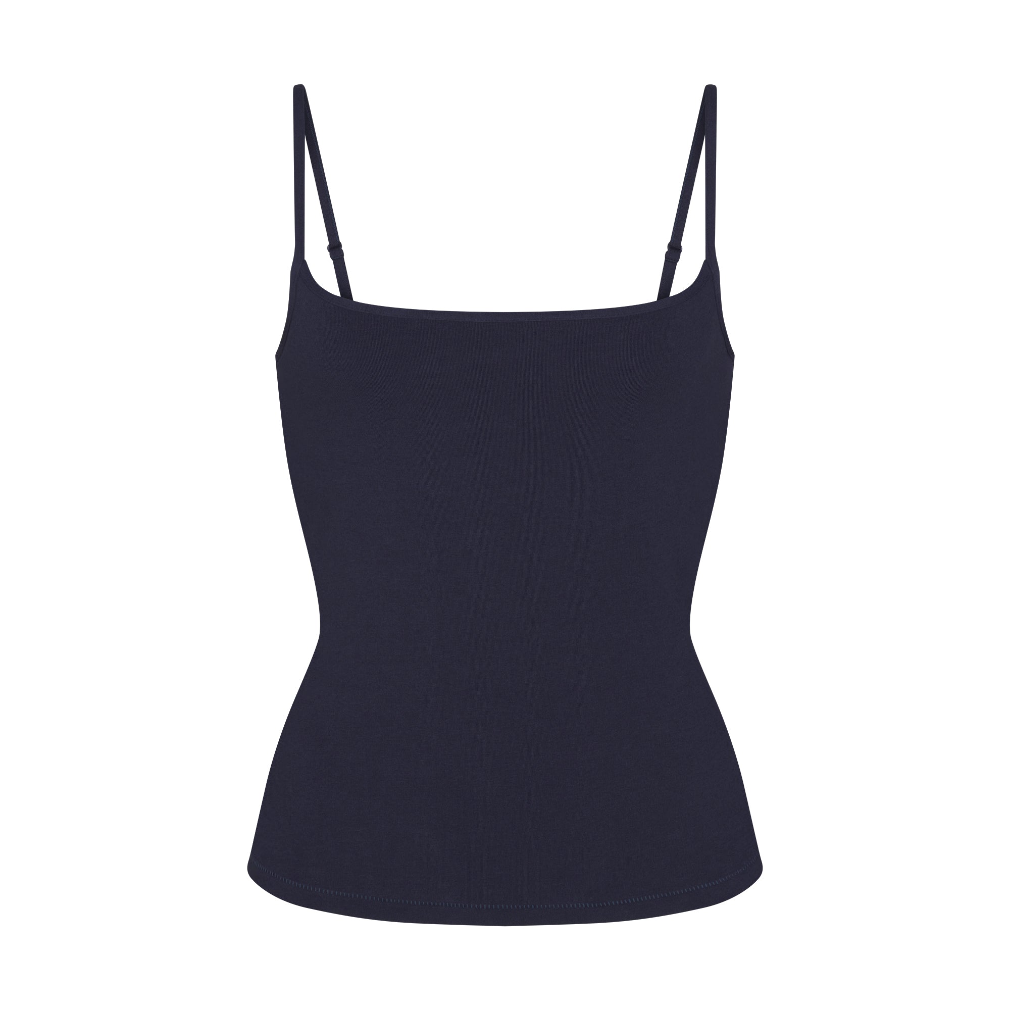 COTTON JERSEY SCOOP NECK CAMI | NAVY FLAT ON A WHITE BACKGROUND | FLT